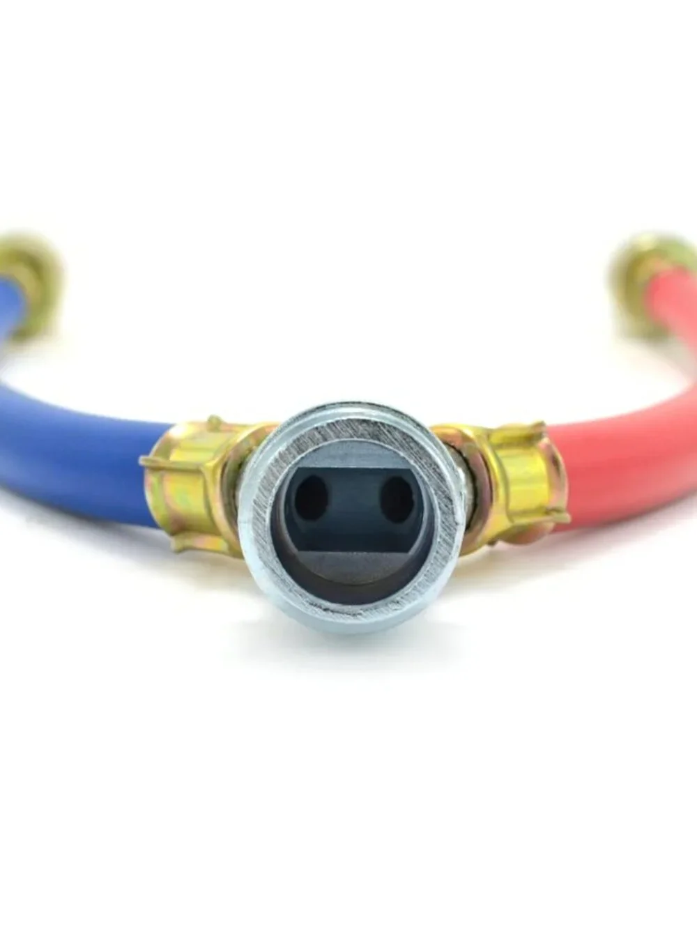 Rubber Washing Machine Y Mixer Hose Connector, Hot and Cold Color Coded, 3/4
